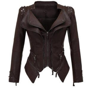 New Latest Design Women Fashion Genuine Leather Jacket