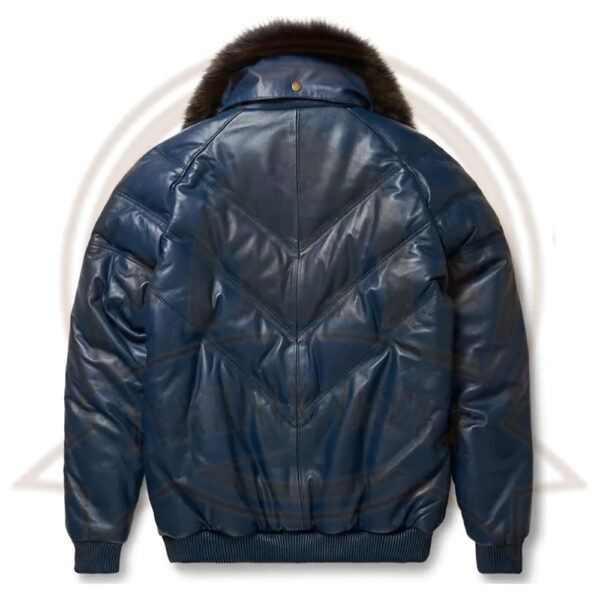 Navy Blue V-Bomber Jacket for Men-Zenonix Impex