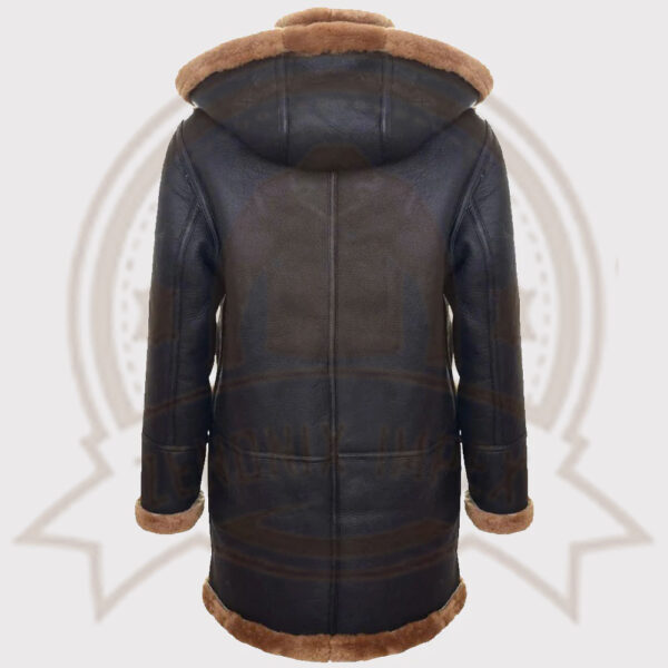Classic Men's Genuine Shearling Sheepskin Duffle Coat