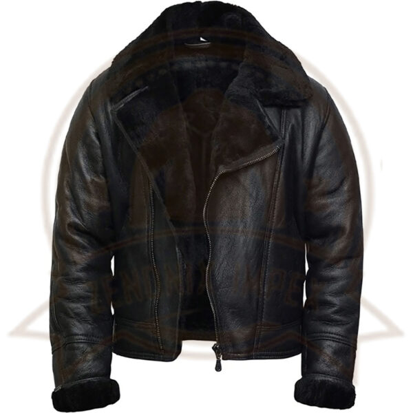 Men's Shearling Sheepskin Leather Aviator Pilot B3 Bomber Jacket-Zenonix Impex