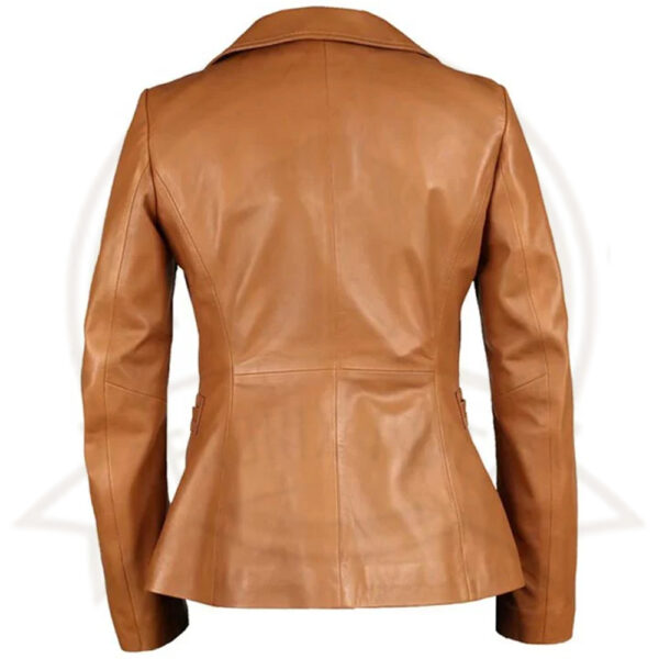 Women's Lambskin Tan Leather Blazer