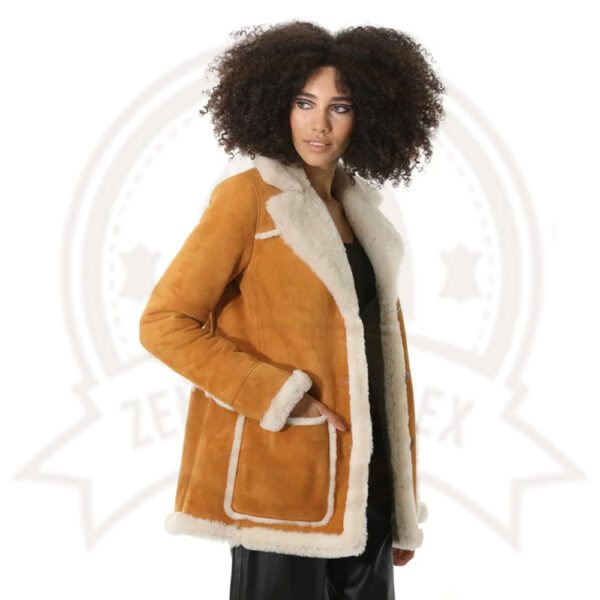 Women Shearling Fur Coat-Zenonix Impex