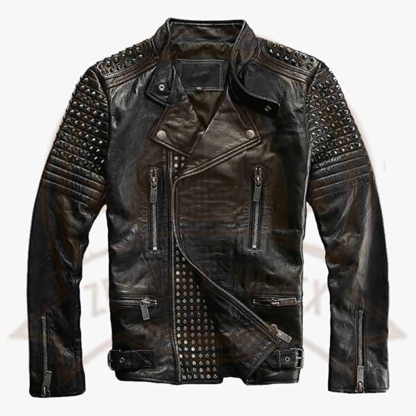 Punk Leather Jacket-Zenonix impex