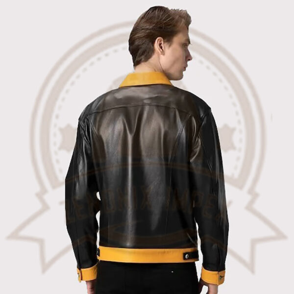 Premium Black Leather Trucker Jacket for Men-Zenonix Impex