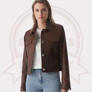 Authentic Western Tan Brown Women's Leather Jacket