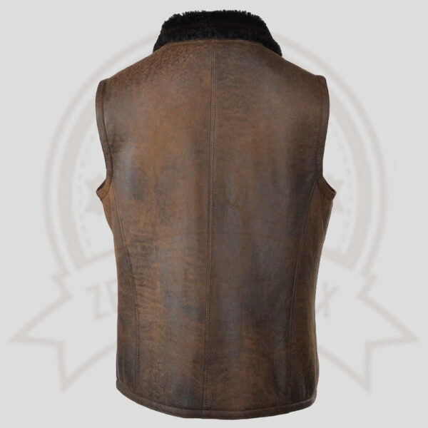 Women's Shearling Leather Vest-Zenonix Impex
