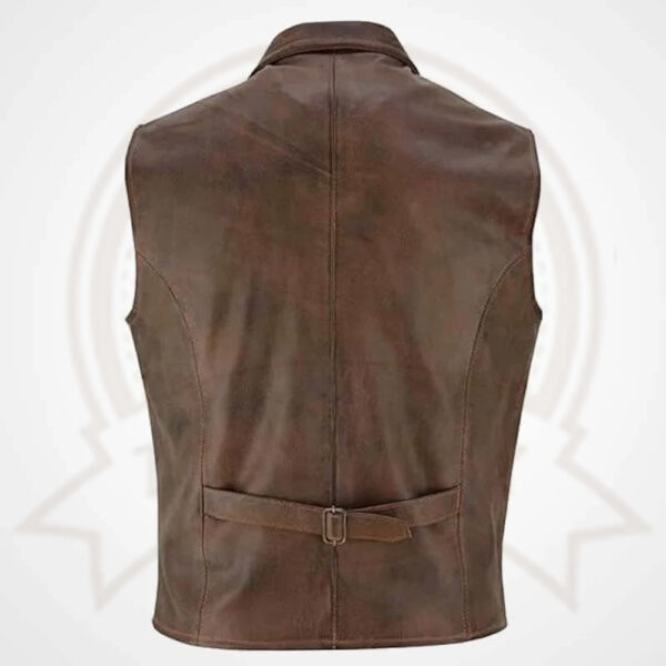 Men’s Cowhide Motorcycle Leather Vest Waistcoat