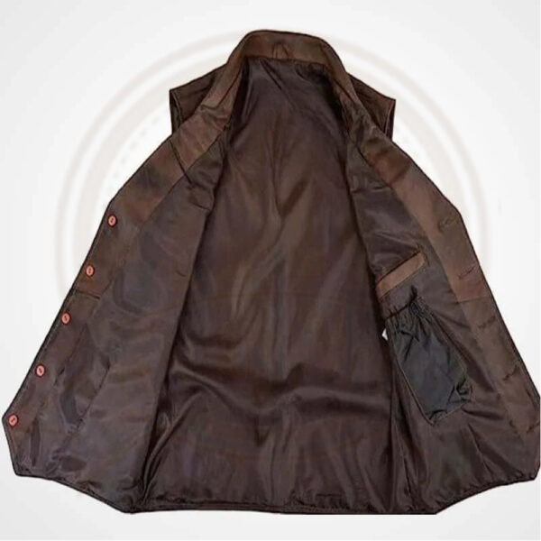 Men’s Cowhide Motorcycle Leather Vest Waistcoat