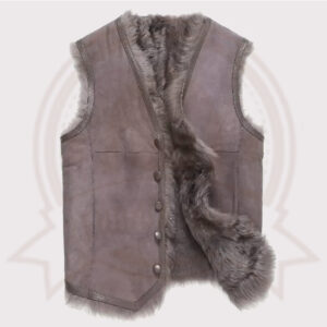 Men's Tuscany V-Collar Shearling Leather Fur Vest