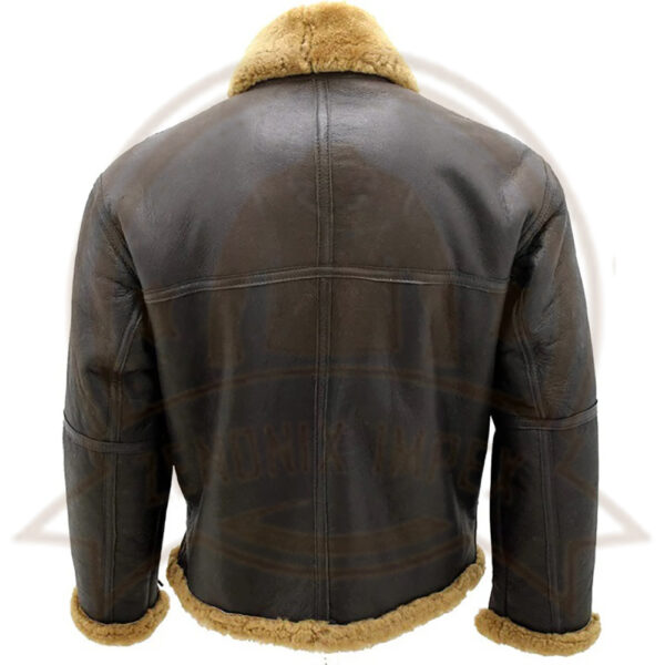 Men's Brown RAF Shearling Sheepskin Flying Jacket with Ginger Fur-Zenonix Impex
