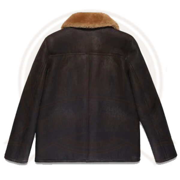 Black Shearling Jacket with Brown Fur for Women-Zenonix Impex