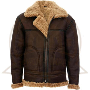 Men's Vintage Brown B3 Aviator Shearling Sheepskin Flying Jacket-Zenonix Impex