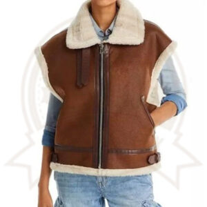Women's WWII B3 Aviator Sheepskin Leather Vest