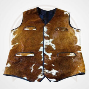 Men's Cowhide Hair-On Leather Western Vest