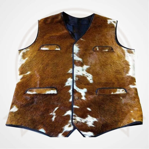 Men's Cowhide Hair-On Leather Western Vest