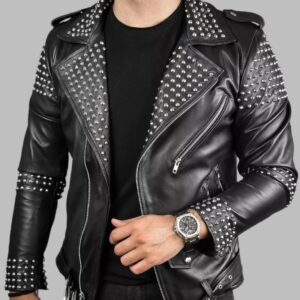 Studded Leather Jacket-Zenonix Impex