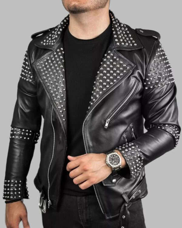 Studded Leather Jacket-Zenonix Impex