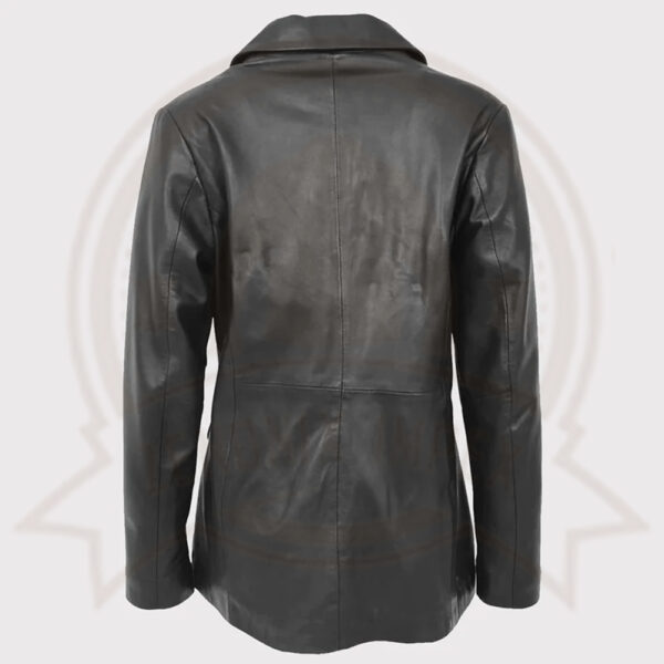 Black Leather Blazer for Women-Zenonix Impex