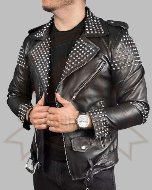 Studded Leather Jacket-Zenonix Impex
