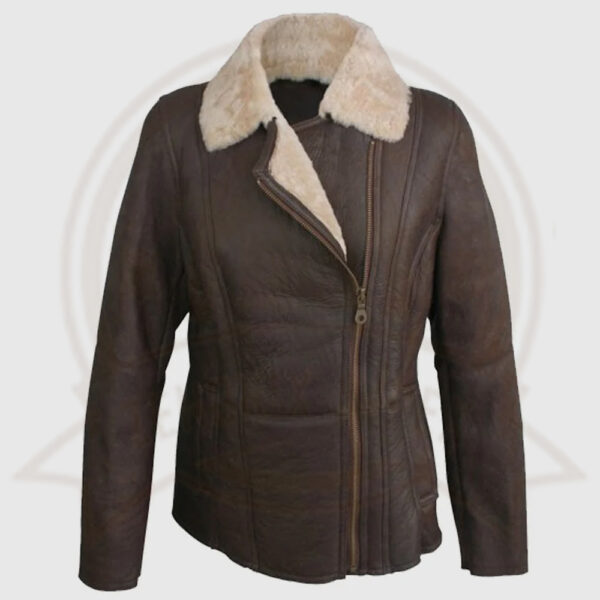 Women's Celene Aviator Sheepskin Leather Coat