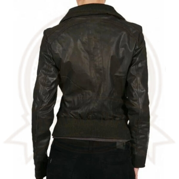 Women's Black Genuine Leather Bomber Jacket-Zenonix Impex