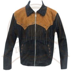 Men's Western Cowboy Suede Leather Jacket-Zenonix Impex