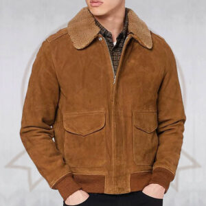 Brown Suede leather Pilot Jacket-Zenonix Impex