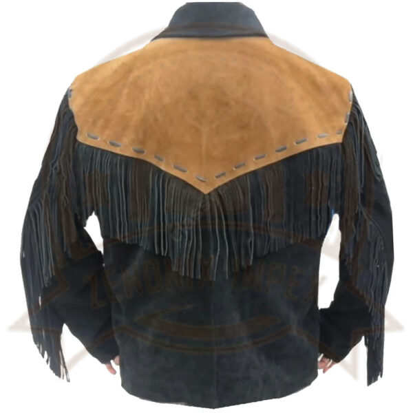 Men's Western Cowboy Suede Leather Jacket-Zenonix Impex