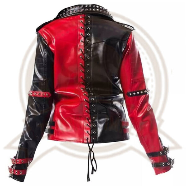 Women’s Harley Quinn Heartless Asylum Studded Biker Leather Jacket