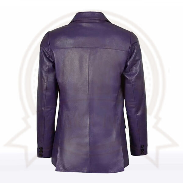 Women’s Purple Leather Blazer-Zenonix Impex