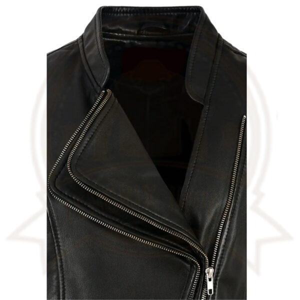 Women’s Double-Breasted Punk Motorcycle Leather Waistcoat