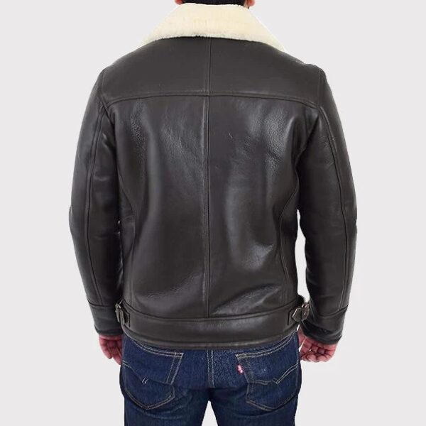 Men's X-Zip Fitted Shearling Aviator Bomber Coat - Sheepskin Flying Jacket