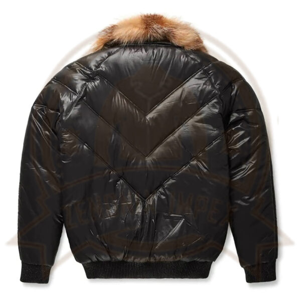 Black Bubble V-Bomber Leather Jacket-Zenonix Impex