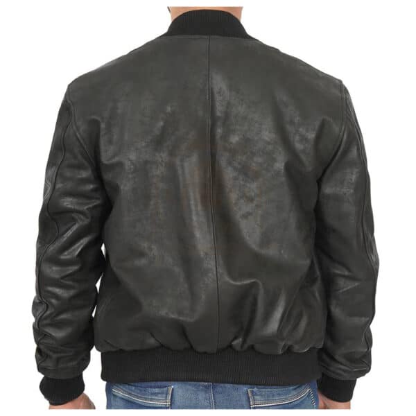 Mens-Black-Leather-Bomber-Jacket-Zenonix Impex