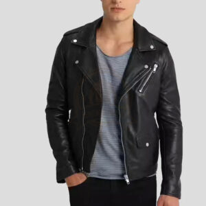 Men's-Black-Perfect-Biker-Jacket - zenonix impex