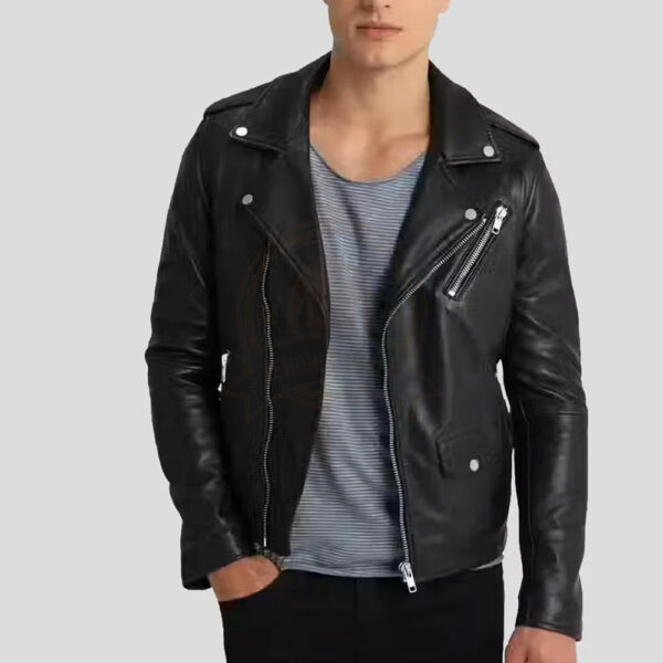 Men's-Black-Perfect-Biker-Jacket - zenonix impex