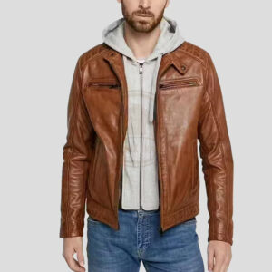 Men's-Brown-Leather-Jacket - zenonix impex
