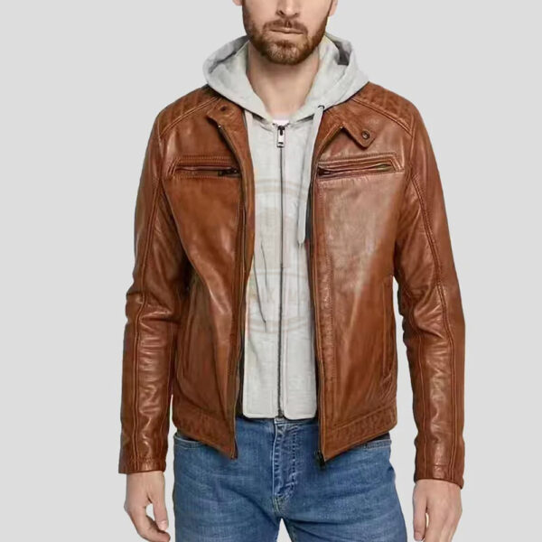Men's-Brown-Leather-Jacket - zenonix impex