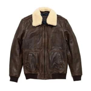 Mens-Brown-Leather-Shearling-Bomber-Jacket