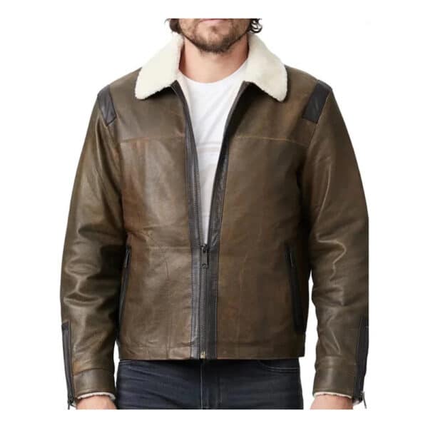 Mens-Classic-Leather-Shearling-Bomber-jacket-Zenonix Impex