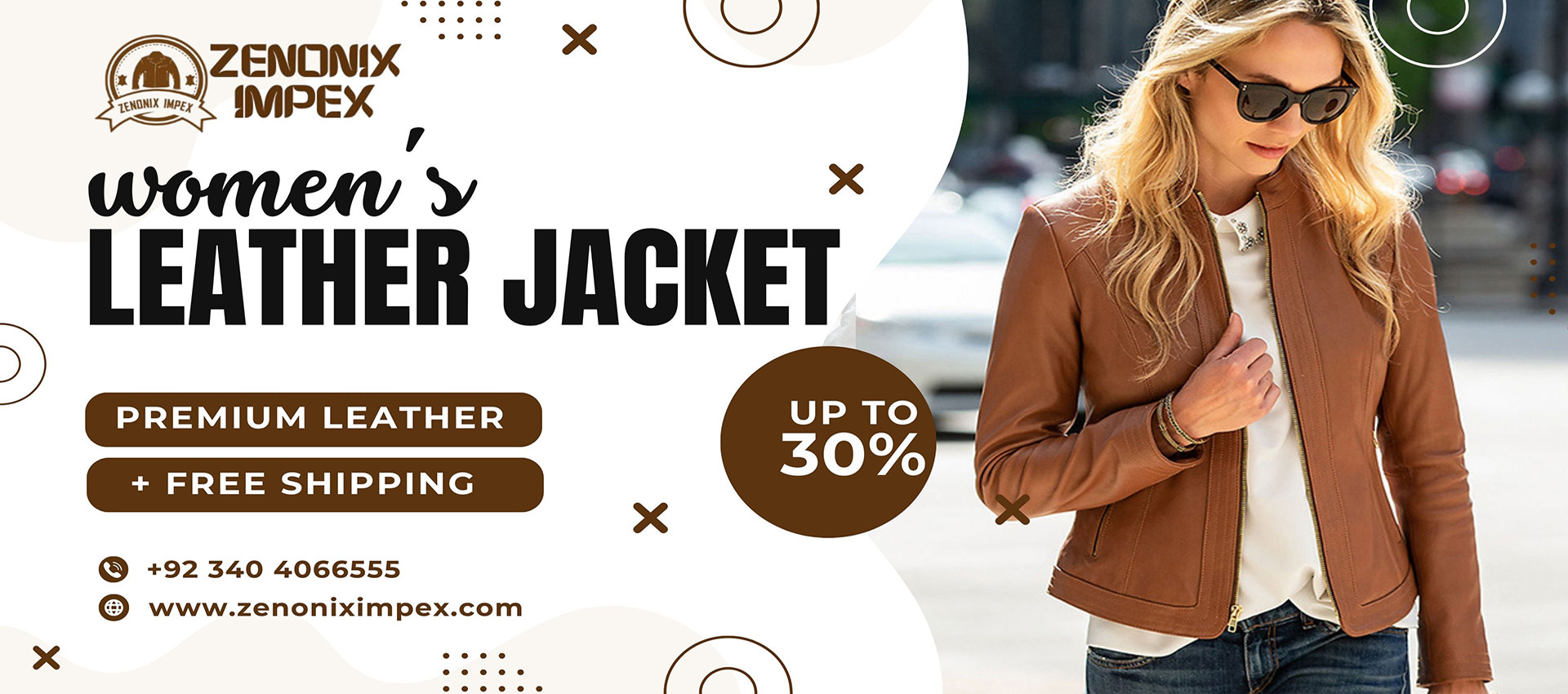 women-leather-jacket-Zenonix-Imoex-Modern-Online-Sale-and-Discount-Banner